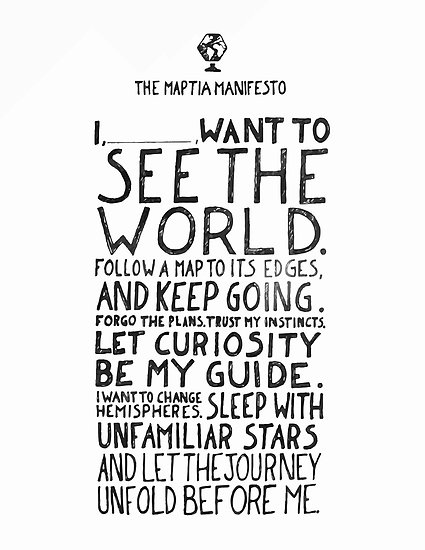 i want to see the world - manifesto
