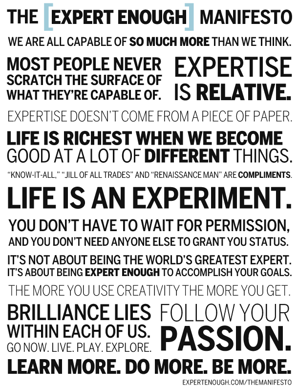 the expert enough manifesto